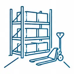 Schematic: Warehouse or light-industrial aisle